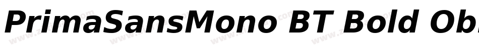 PrimaSansMono BT Bold Oblique字体转换